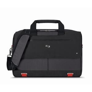 Solo New York Red Black Mission Messenger Bag Briefcase 15in Laptop EUC